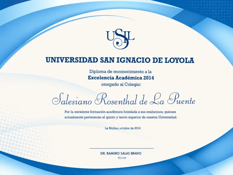 Diploma otorgado por Universidad San Ignacio de Loyola en 2014
